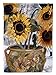 Caroline's Treasures JMK1202GF Pot of Sunflowers Garden Flag Mailbox Flag Decorative Yard Flag Banner Outside Patio Artwork Yard Flower Beds, Garden Size, Multicolor