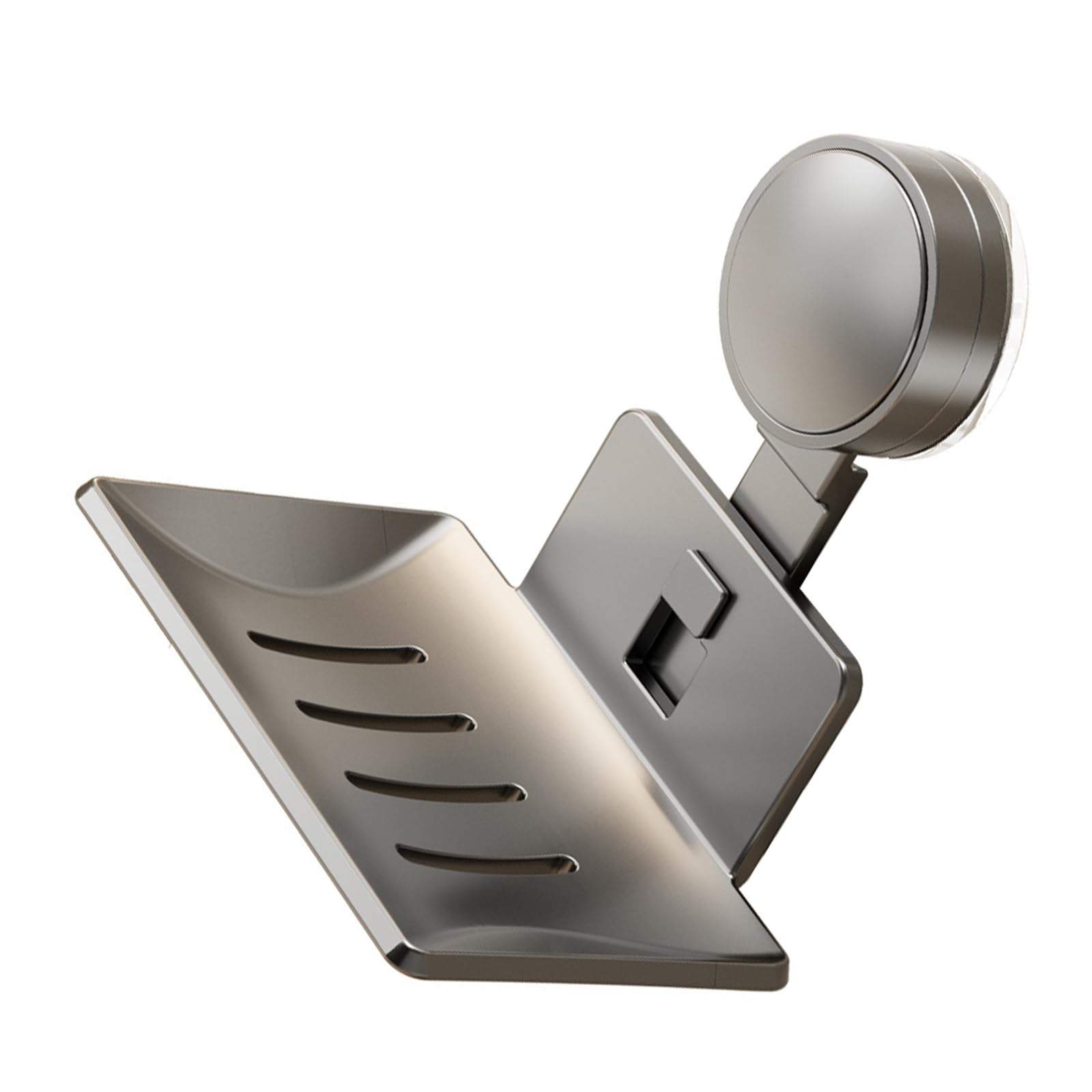Wwhjr Strong Suction Cup Soap Dish Holders Sturdy Aluminum Abs Wall Mounted Draining Soap Box For Bathroom And Kitchen Space Aluminum+Abs
