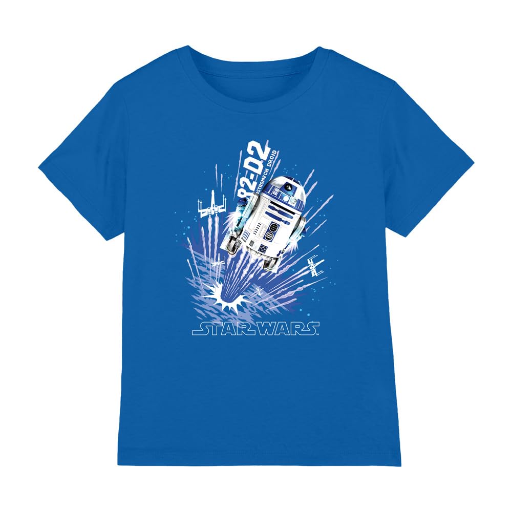 Star Wars Blast Off R2D2 Unisex Kids T Shirt, Royal, 3-4 Years