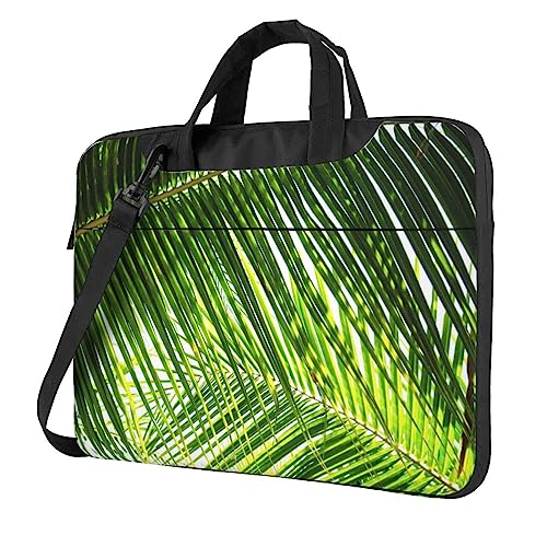 Sacoche ordinateur portable feuilles de palmier vert imperméable