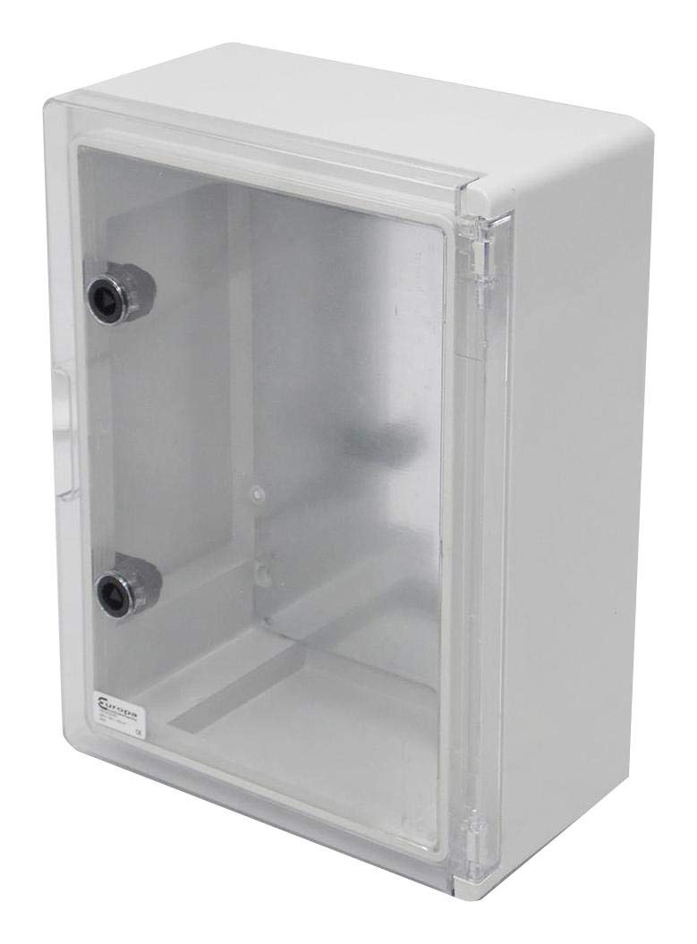 Hq Tec Grey Enclosure Abs Clear Lid 400X300x165mm, Body Colour Enclosure Material Abs, Enclosure Type Wall Mount, External Depth - Imperial 6.5", External Depth - Metric 165Mm, External Height - Imperial 15