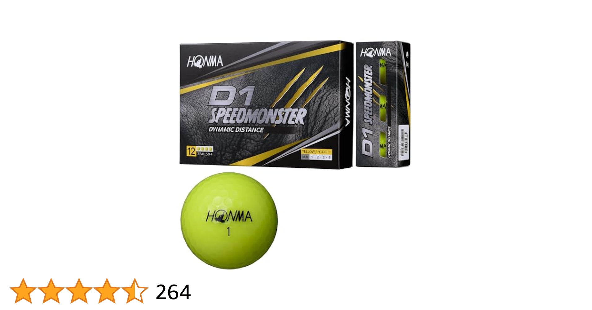 2023年モデルホンマD1スピードモンスターゴルフボールイエロー３ダース＋３球 Amazon | ホンマ ゴルフ ボール D1 SPEED MONSTER スピード