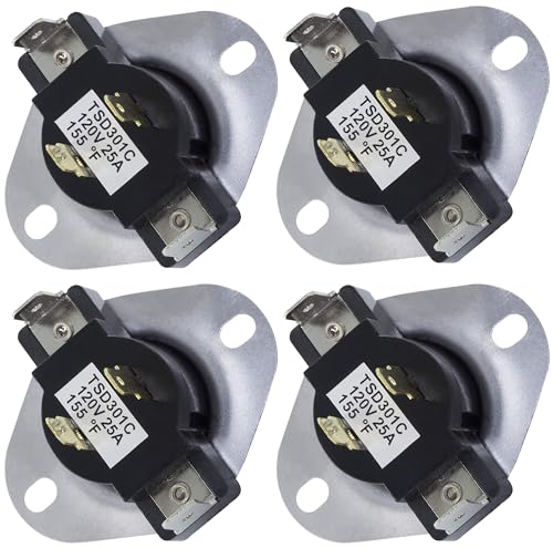 BlueStars WP3387134 3387134 Dryer Cycling Thermostat - Fit for Whirlpool Kenmore Dryers - Replaces AP6008270 306910 3387135 3387139 ET187 PS11741405 - PACK OF 4
