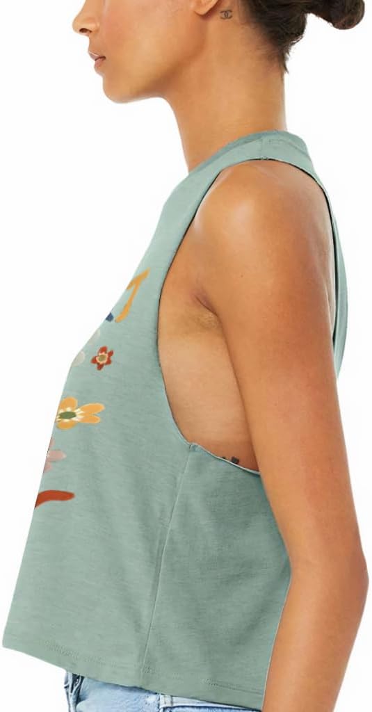 What Makes You Happy Quote Racerback Cropped Tank - Positive Vibes Gift - Gift for Her