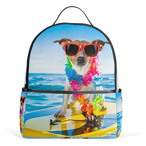 Preisvergleich Produktbild MyDaily Rucksack mit Surfhund, für Jungen und Mädchen, für die Schule