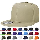 Falari Snapback Hat Cap Hip Hop Style Flat Bill Blank Solid Color Adjustable Size G201-04-Khaki