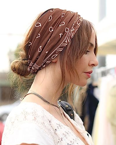 Image of DRESHOW 4 Pack Turban Headbands for Women Wide Vintage Head Wraps Knotted Cute Hair Band Accessories