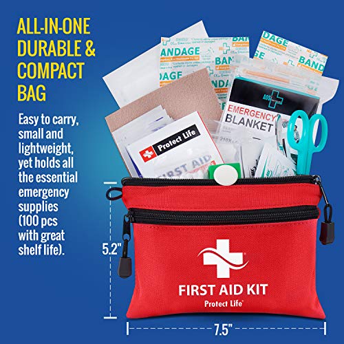 First Aid Kit - 100 Piece - Small First Aid Kit for Camping, Hiking, Backpacking, Travel, Vehicle, Outdoors - Emergency & Medical Supplies - Image 4