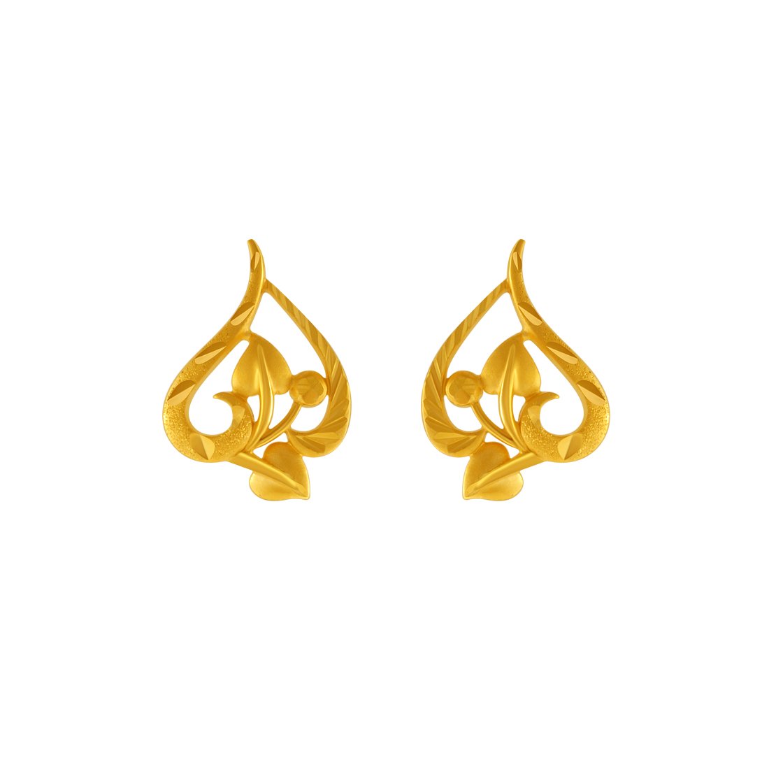22KT Yellow Gold Stud Earrings for Women-image-31