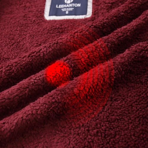 Image of LeeHanTon Men Fleece Jacket Lightweight Sherpa Fleece Jackets Zip Up Hoodie Lined Sweatshirt Coat with Pockets