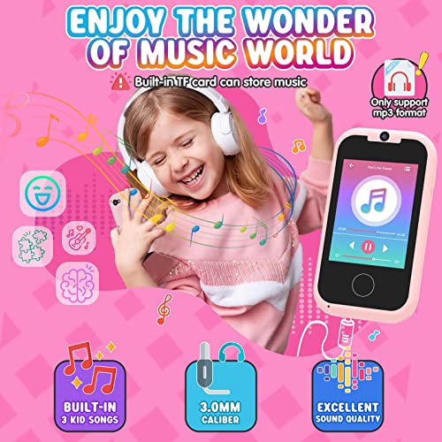 Kids Smart Toy Phone Girls Toy, Eltrynic Toddler Touchscreen Game Phone For 3 4 5 6 7 Year Old Girl, Christmas Birthday Gifts For Children Age 3-7, Mp3 Music Player With Dual Camera (Pink) #TOP4