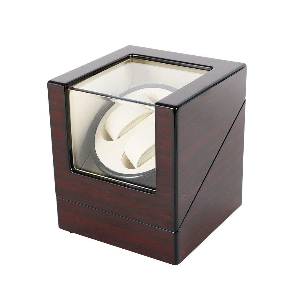 Automatikuhren Uhrenbeweger, Uhrenbox Watch Winder Mute für Uhren Luxuriöser Uhrenwender Aufbewahrung Aufbewahrungs Vitrine Glasdeckel, Batteriebetrieb oder Netzteil mit Samtfutter