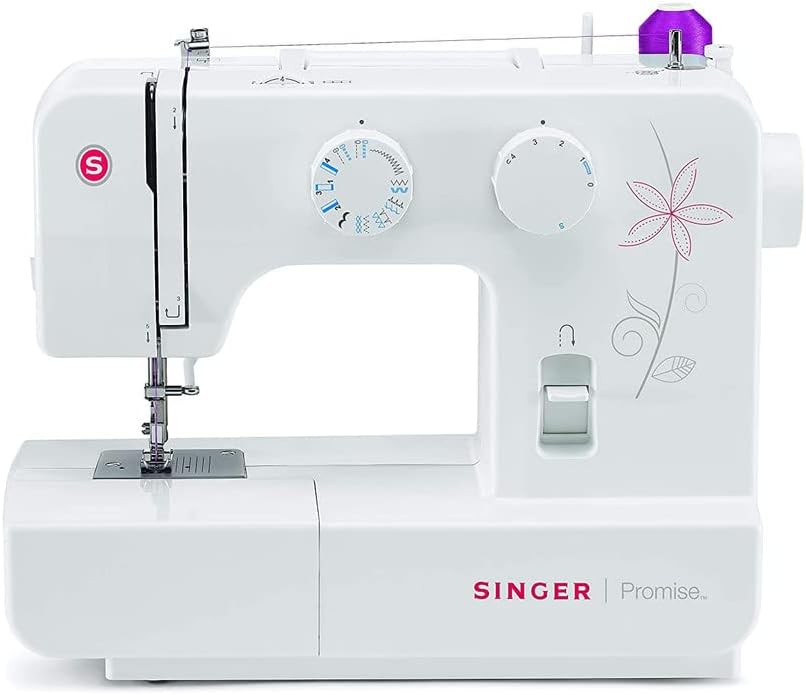 Singer Promise 1412 Zig-Zag Sewing Machine, 12 Built-in Stitches, 25 Stitches Functions (White) with 70 W Powerful motor & Feed dog with106 Teeth in 6 Rows-Get Free Online Interactive Master Class