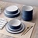 Noritake ColorTex Stone Blue 12-Piece Dinnerware Set, Service for 4