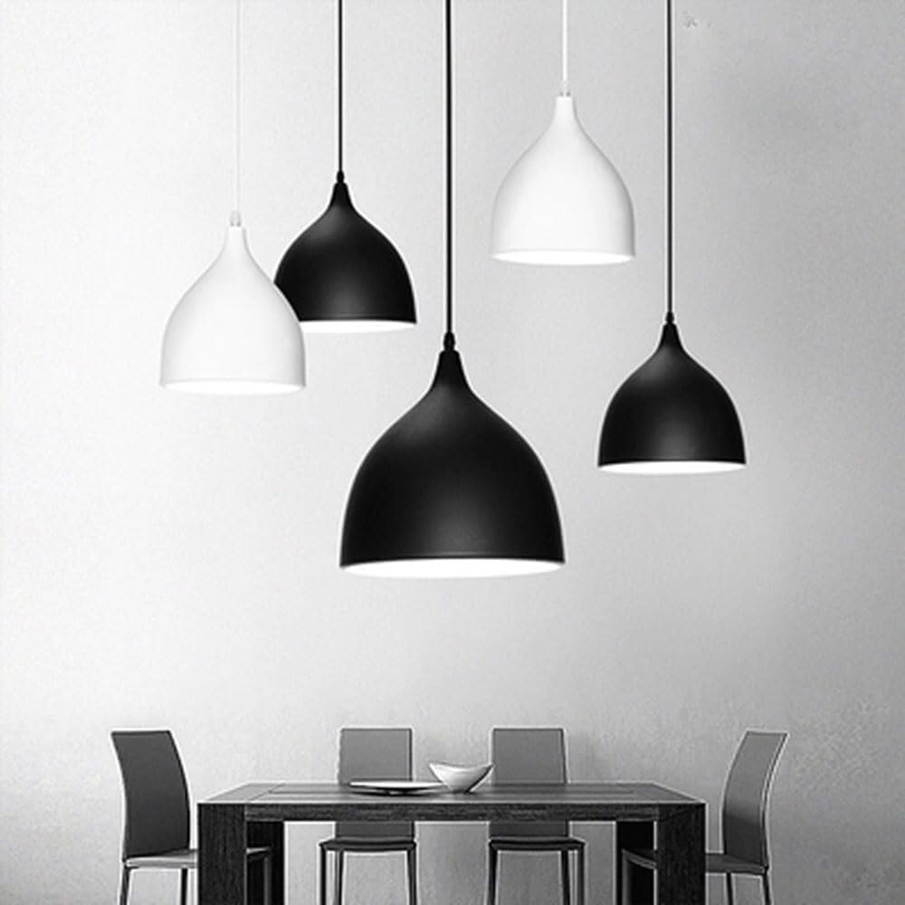 Dari minimalisti nordici con Attacco E27, luci a Sospensione industriali, Paralume in Alluminio, Testa Sina, da a Sospensione Nera Creativa per Isola Cucina, Studio, Soggiorno, Bar