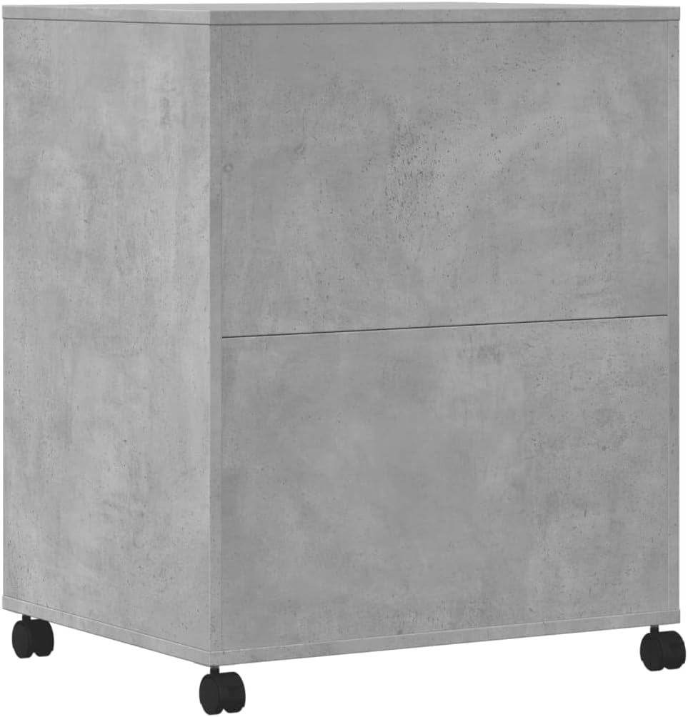 vidaXL Printer Stand with Wheels, Printer Table with Storage, File Organizer for Home Office, Computer Printer Stand, Printer Cart, Concrete Gray