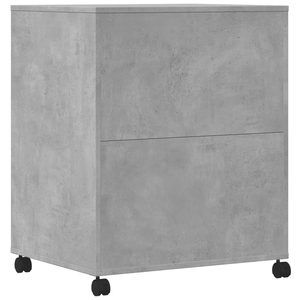 vidaXL Supporto per Stampante con Ruote Grigio Cemento 60x48x74 cm, Supporto per Computer, Organizer per Stampante, Tavolo da Stampante portaoggetti