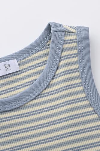 Image of BINIDUCKLING Toddler Tank Top Girls Summer Cute Striped Sleeveless Top 24 Months-8 Years