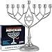 Traditional Classic Geometric Hanukkah Menorah 9" Silver Plated Chanukah Candle Minorah Fits Standard Hanukah Candles by Zion Judaica