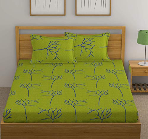 Drap de lit en coton anti transpiration lit double vert pack 3 pieces - 3
