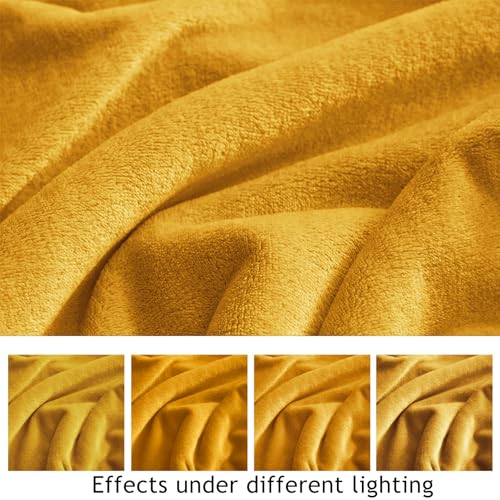 KMUSET Fleece Blanket Twin Size Honey Yellow Lightweight Super Soft Cozy Fuzzy Bed Blankets Microfiber Factory Shop
