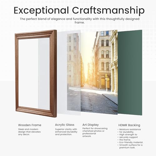 Image of Handmade Wooden Rectangular Photo Frame, 12 X 18 inch Display for Artworks, Pictures and Photos of Your Loved Ones, Best for Home, Office, Wall Decor, Living Room, Bedroom, Clove Brown