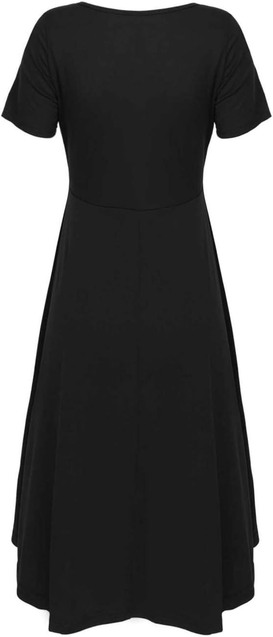 ACSUSS Women Nursing Dress Round Neck Short Sleeve Striped Patchwork Maternity Clothes Breastfeeding Dresses