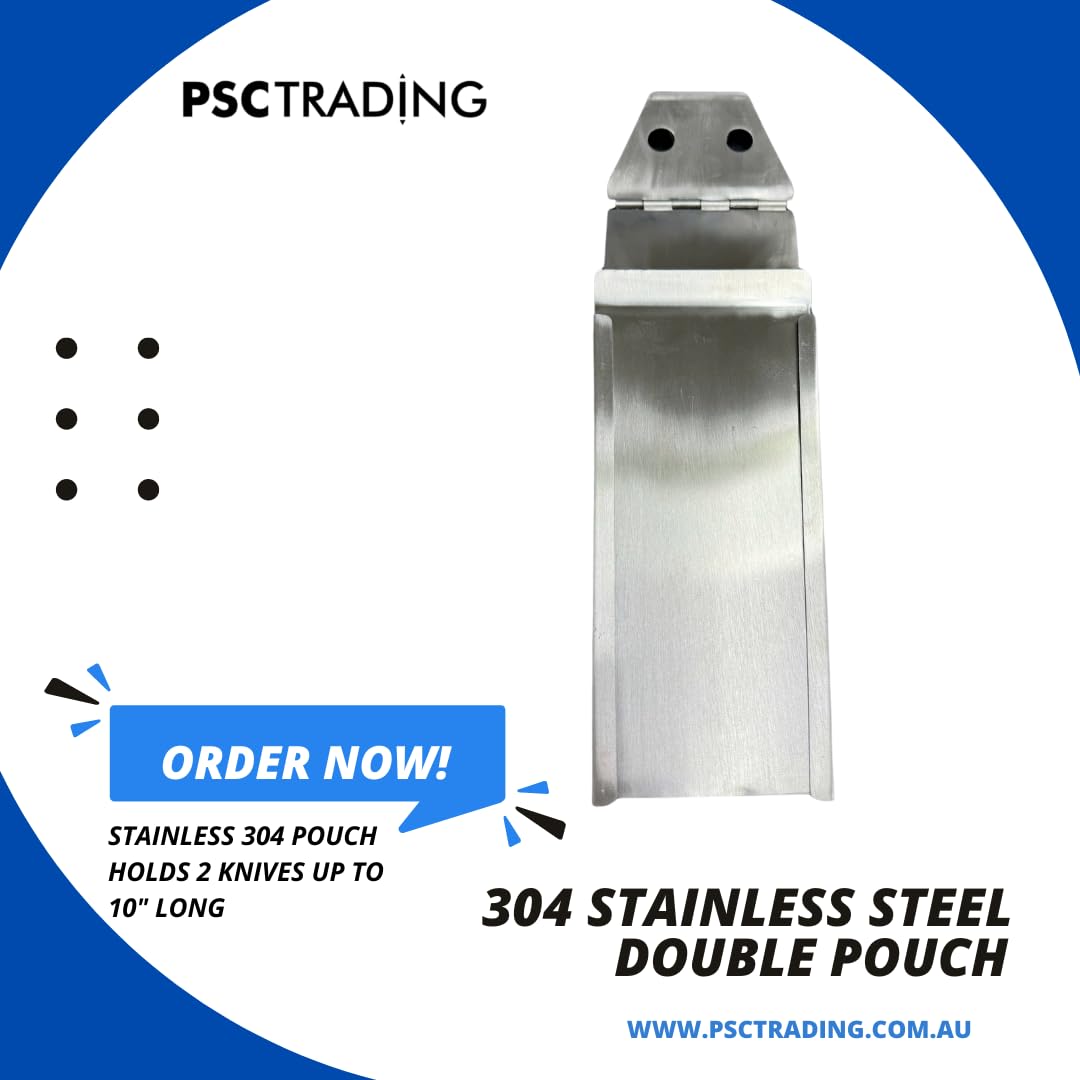 Stainless Steel 304 Knife Scabbard, Double Pouch, (Holds Knives Up to 10