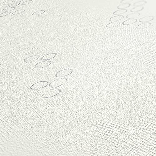 A.S. Création Tapete mit Kreisen Attractive natürlich Vliestapete weiß grau matt glänzend fein strukturiert 377631