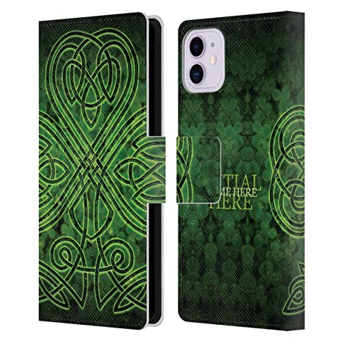 Trèfle Irlandais Coque Cuir Portefeuille iPhone 11 Protection Rigide Personnalisée