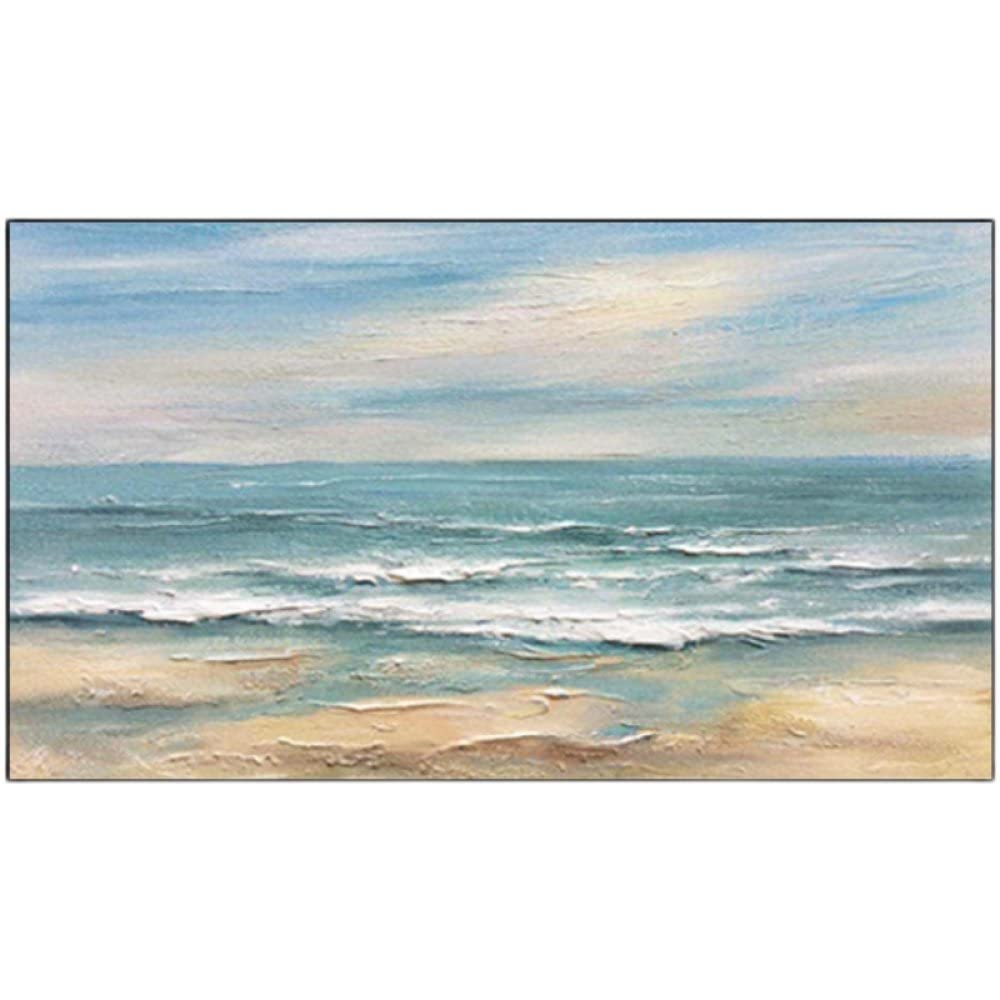 Pinturas Al Pintura Al Óleo Pintado A Mano, Cielo Azul Textura Mar Olas Cielo Playa Paisaje Abstracto Arte Moderno 100% Pintado A Mano Pinturas Al Óleo Sobre Lienzo Arte De Pared Para Sala De Est