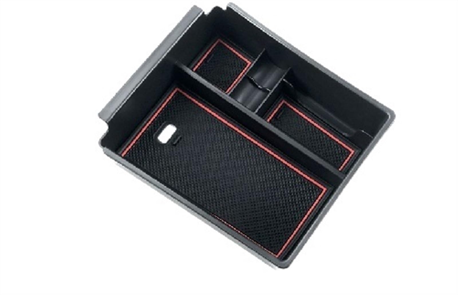 Car Center Console Cover Car Central Armrest ABS Secondary Storage Box Center Console Organizer Tray for Hyundai for Tucson NX4 Limited for Santa for Cruz(With Red Mat)