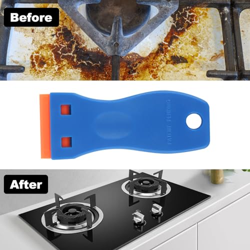 Kunststoff Schaber, Schaber mit 20 Kunststoffklingen Plastikspachtel, Gadom Ceranfeld Kratzer, Kleberentferner für Vinyl Aufkleber Sticker Entfernen Glas und Fenster