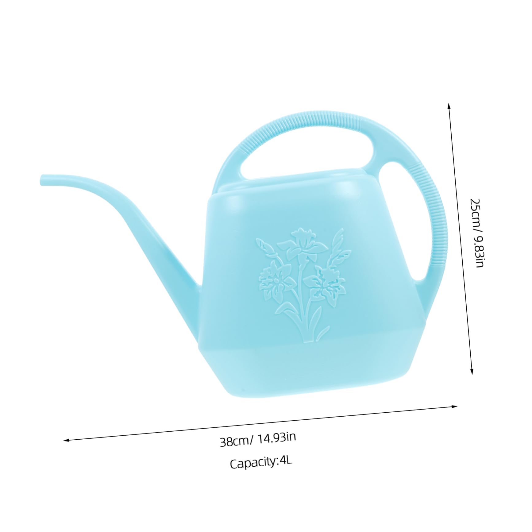 Regadera de Jardín con Pico Largo, Capacidad 4 L, Plástico Verde