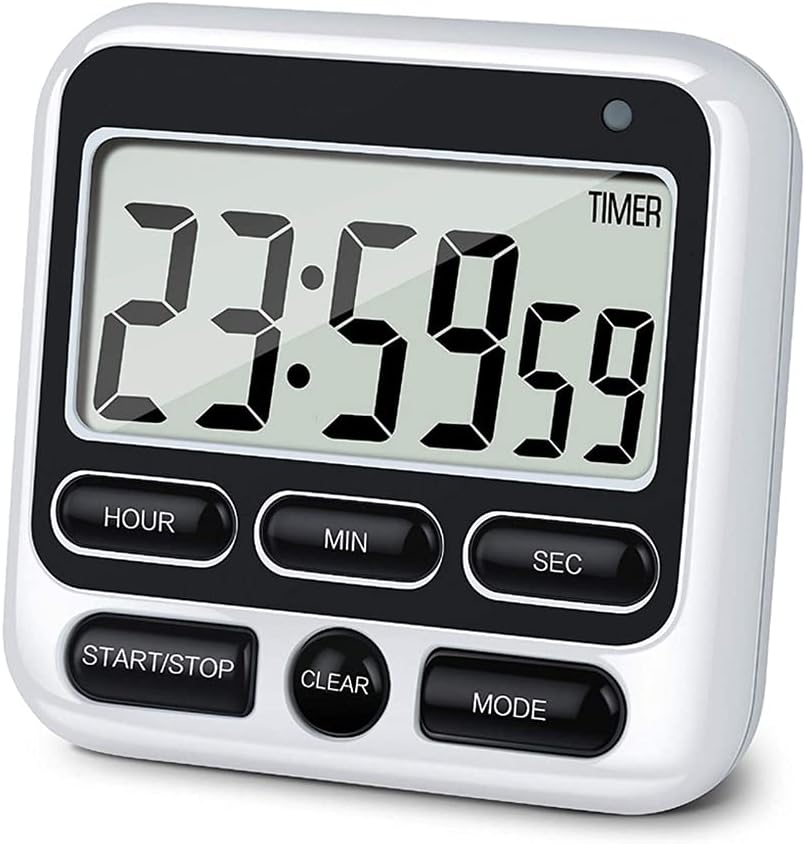 Digital Screen Kitchen Timer Large Display Square Cooking Count Up Countdown Alarm Clock Sleep Stopwatch