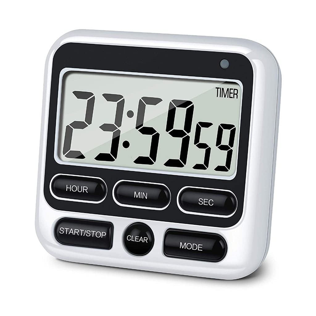 minutnik, Digital Screen Kitchen Timer Large Display Square Cooking Count Up Countdown Alarm Clock Sleep Stopwatch(Svart)