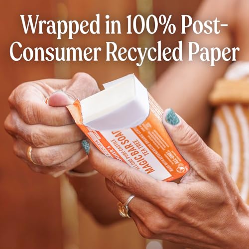 image for Dr. Bronner's Pure-Castile Magic Bar Soap (Tea Tree, 5 ounce, 6-Pack) 