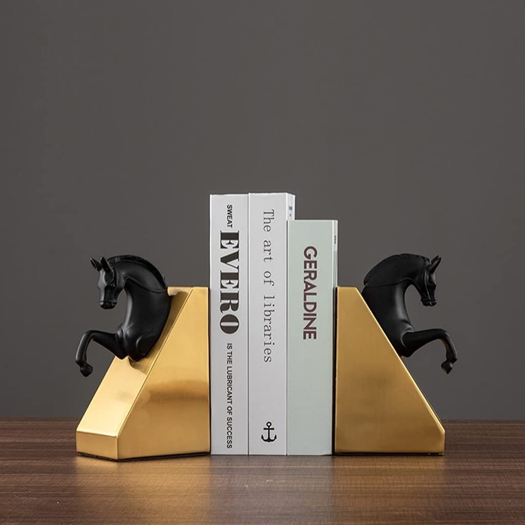 Escultura de Caballo Moderna Europea, figuritas de Metal, Soporte para Libros, decoración para Oficina, Estudio y habitación, sujetalibros, Adorno, Manualidades para Regalos de cumpleaños