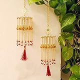 Abhika Creations Red Beads And Tassel Kaleera Handmade Indian Bridal Jewelry Mini Kaleere...