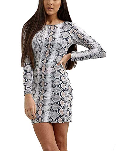 21Fashion Robe moulante pour femme Imprimé serpent Tigre Imprimé zèbre, Robe tunique à imprimé serpent, Medium/Large