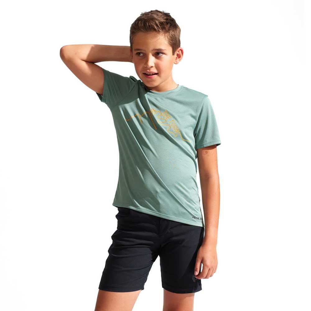 PEARL IZUMI Youth Summit Short-Sleeve Jersey - Boys' Pale Pine Earn The Turns, S