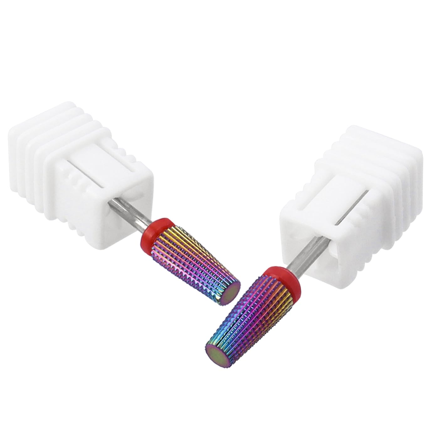 Broca Manicura, 5 en 1 Juego de 2 Brocas para Taladro de Uñas 3/32 Taladro de uñas multifunción con forma cónica broca profesional para máquina de manicura de uñas F(fino)