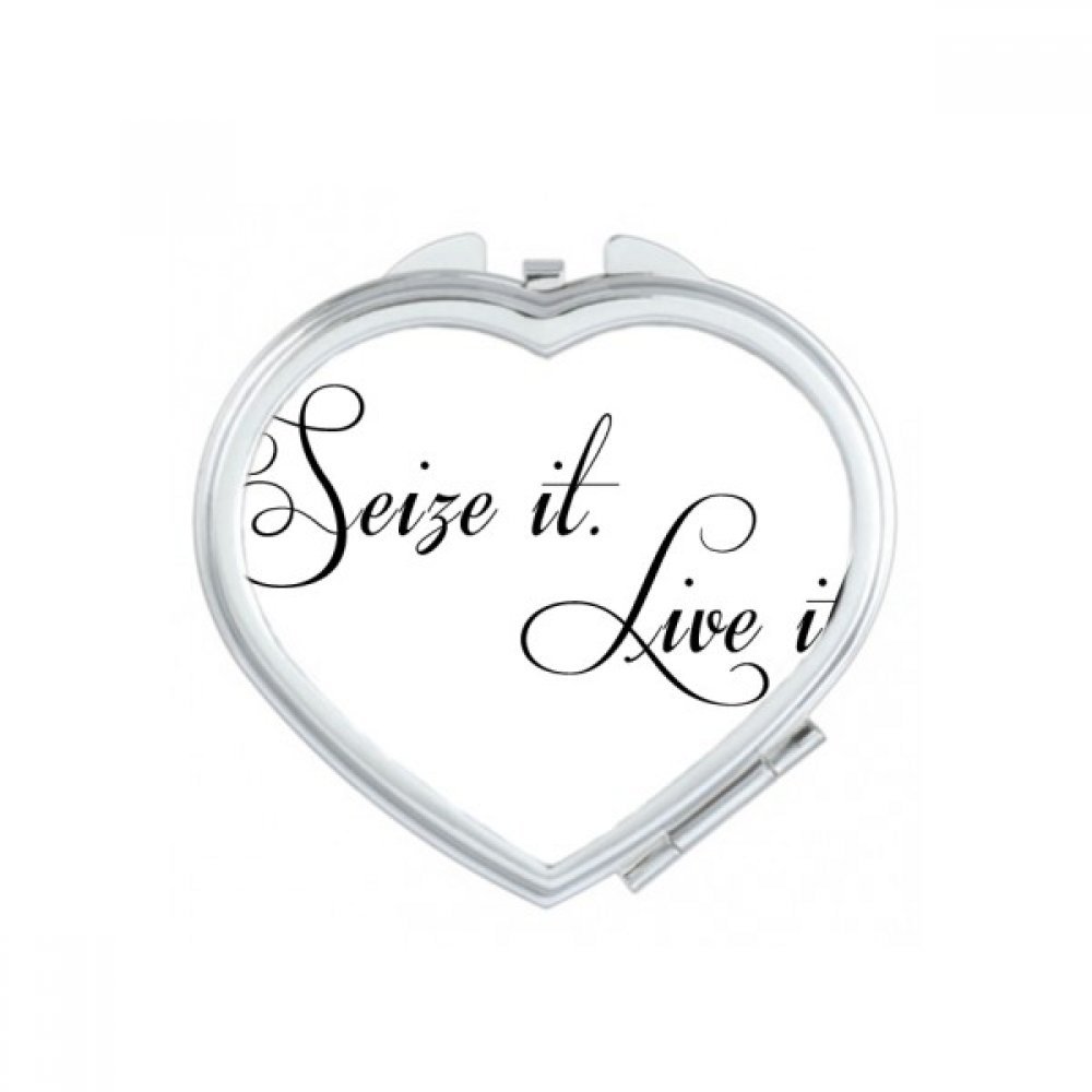 Miroir de poche portable DIYthinker avec citation de poésie sur l'amour