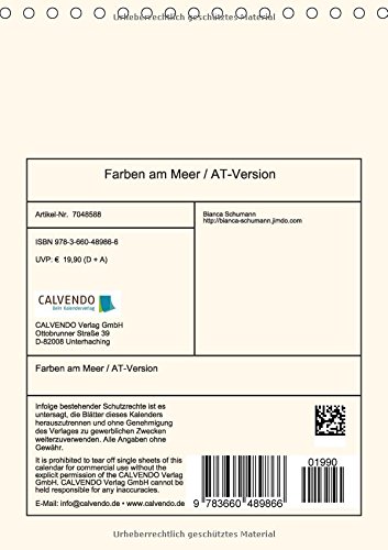 Farben am Meer / AT-Version (Tischkalender 2014 DIN A5 hoch): Faszinierende Farbspiele der Natur (Tischkalender, 14 Seiten)