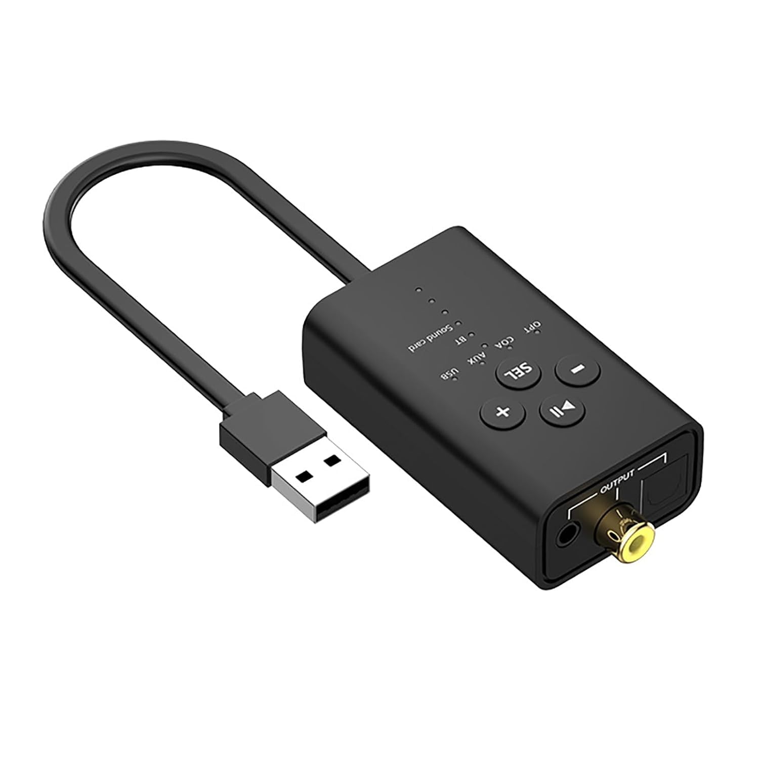 Digital Audio Converter, Bluetooth 5.2 Transmitter for TV, APT X Low Latency Multiple Interfaces Wireless Audio Adapter, for Two Headphones (AUX/RCA/Optical/Coaxial Audio Inputs), Plug and Play