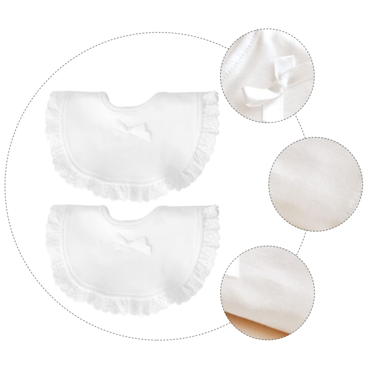 RORPOIR Princess Lace Baby Bib Soft Cotton Drool Bib for Newborns Lightweight Absorbent Feeding Bibs for Mealtime and Saliva Protection - Image 3
