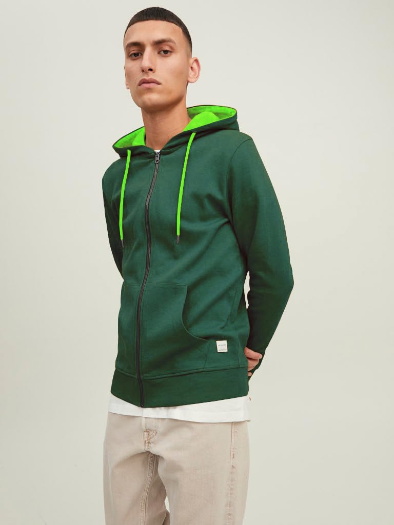 JACK & JONES Męska kurtka z kapturem, jednokolorowa, z kapturem