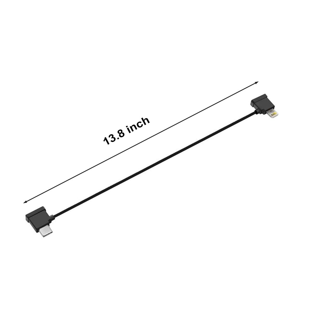Skyreat 1.14 ft / 35 cm USB C to iOS Phone Cable Cord,Right Size Angle for DJI Mini 2/3 Pro/Mavic Air 2 / Mavic 3 Remote Controller & iPhone,iPad Devices