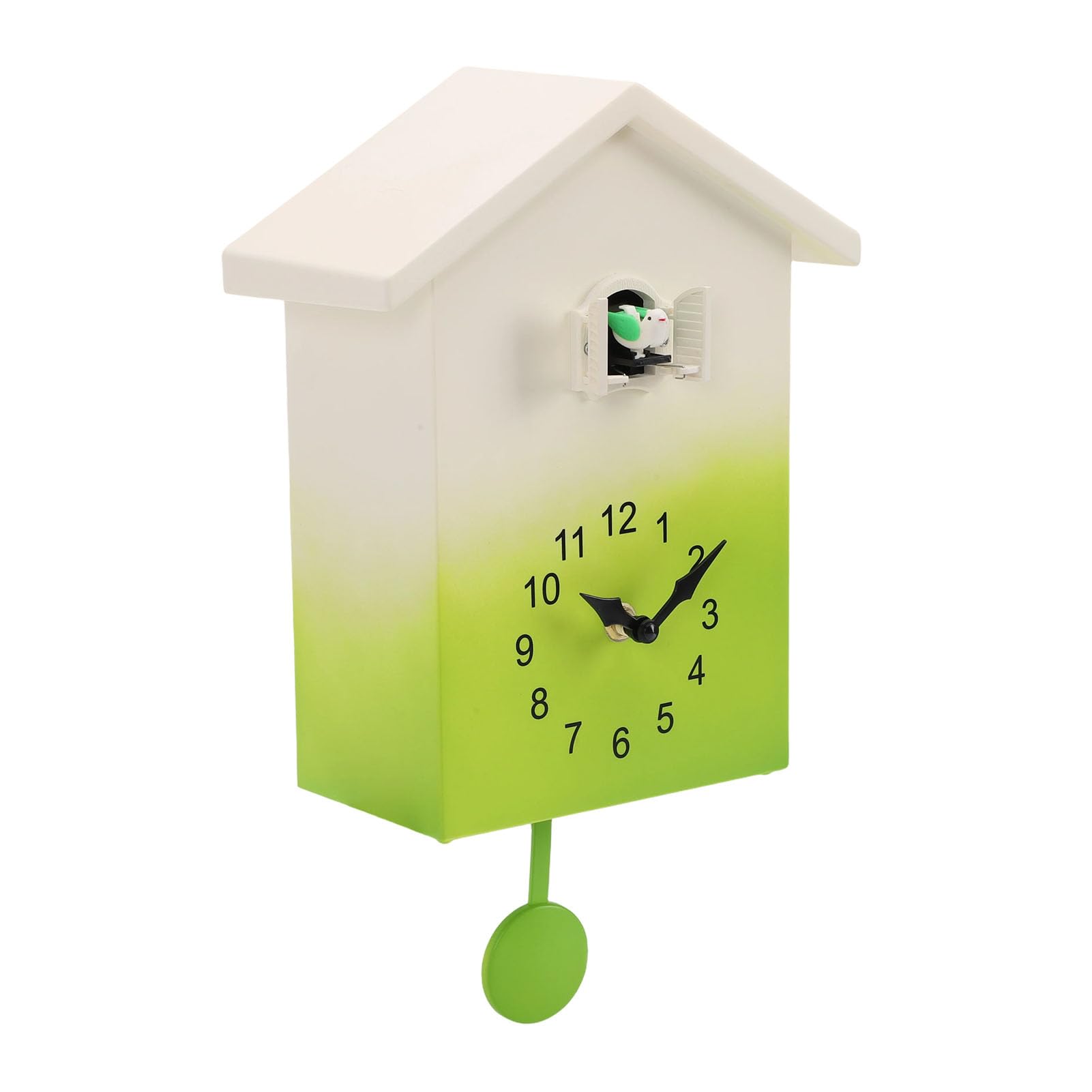 Generic Zegar z kukułką i Godzinami, materiał Najwyższej Jakości, łatwa Instalacja, Zegar ścienny z kukułką do Sypialni, Kuchni Biurowej 8,1 X 4,1 X 15,0 Cali (GREEN)