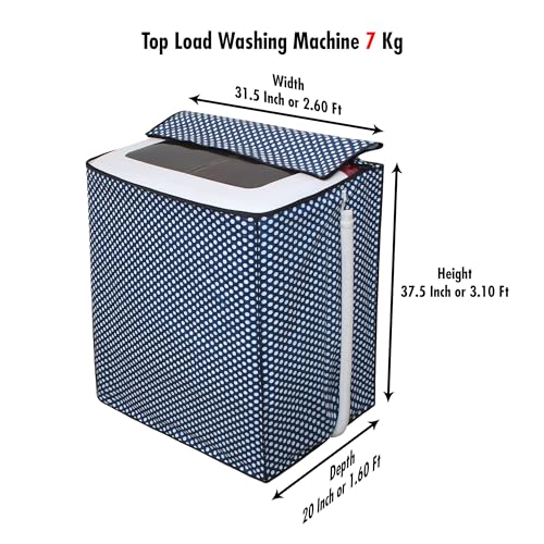 Image of DREAM CARE Waterproof & Dustproof Washing Machine Cover Top Load & Semi Automatic Suitable for 7 kg, 7.2 kg, 7.5 kg (83 x 95 x 51 cms)